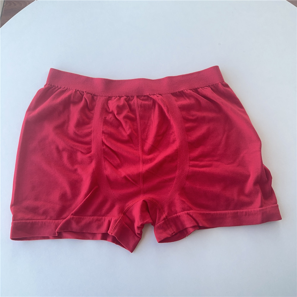 外贸男士高弹力无缝内裤大红