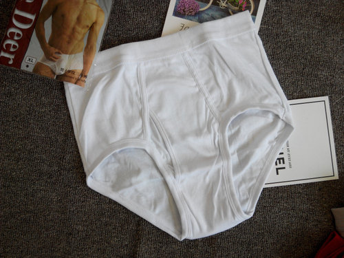 全棉白色中老年宽松胖子男士内裤