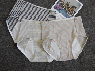 胖MM经期高腰护宫 前后防侧漏大码 2条外贸出口女士纯棉内裤 生理裤