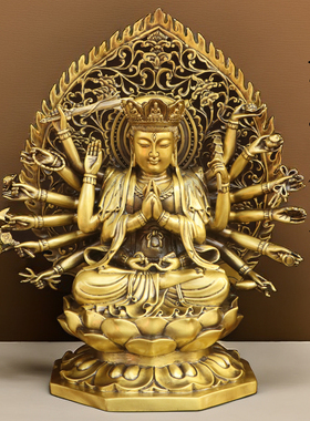 黄铜家用供奉神像准提佛母