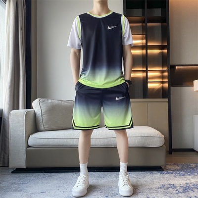 耐克顿夏季运动短裤篮球服套装男