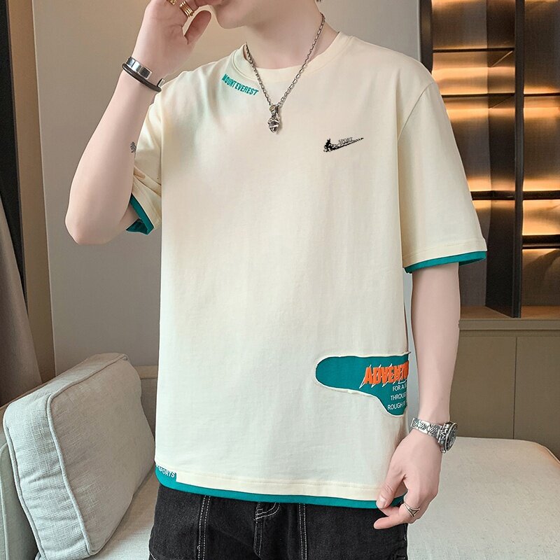 耐克顿纯棉短袖t恤男夏季潮流宽松半袖上衣休闲时尚百搭圆领体恤