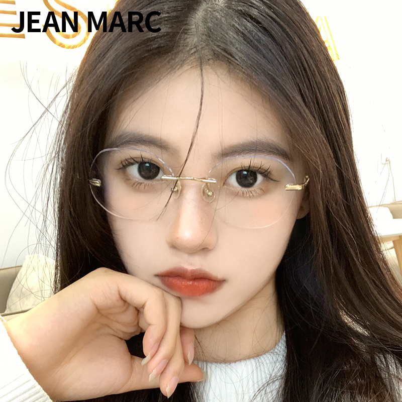 可配度数女无框超轻近视纯钛