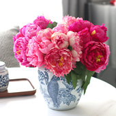 紫嫣套餐花束仿真花牡丹中式 客厅餐桌装 饰花卉插花芍药假花摆件