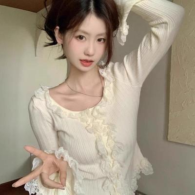 （现货速发）白色荷叶边蕾丝