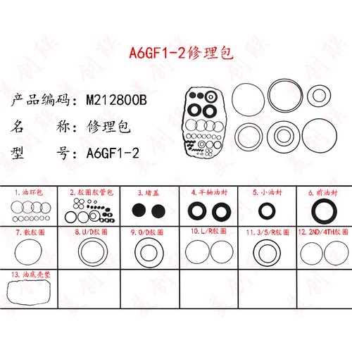 适配现代A6GF1全套胶圈垫