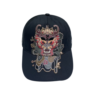 国潮帽子男秋天韩版潮棒球帽百搭刺绣女秋季中国龙潮牌弯檐遮阳帽