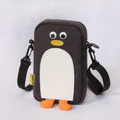创意企鹅手机包女夏季 轻便小巧可爱百搭斜跨包帆布零钱钥匙休闲包