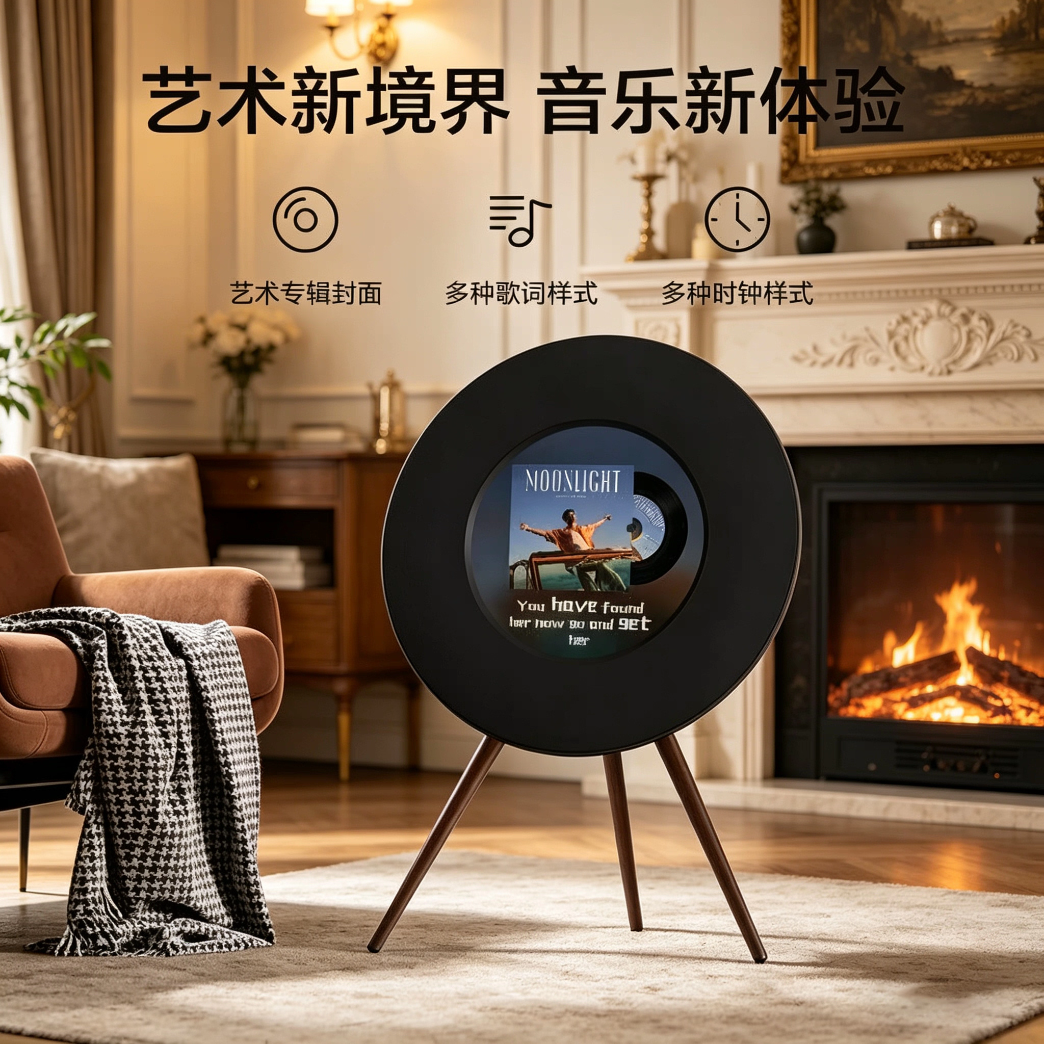 心飞翔 无线蓝牙音箱家用音响艺术设计音乐播放器多功能高端大气