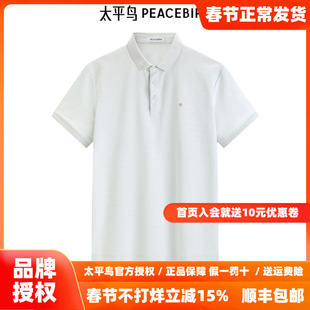 【王鹤棣同款】太平鸟男装 翻领短袖t恤24休闲polo衫B1COE2109