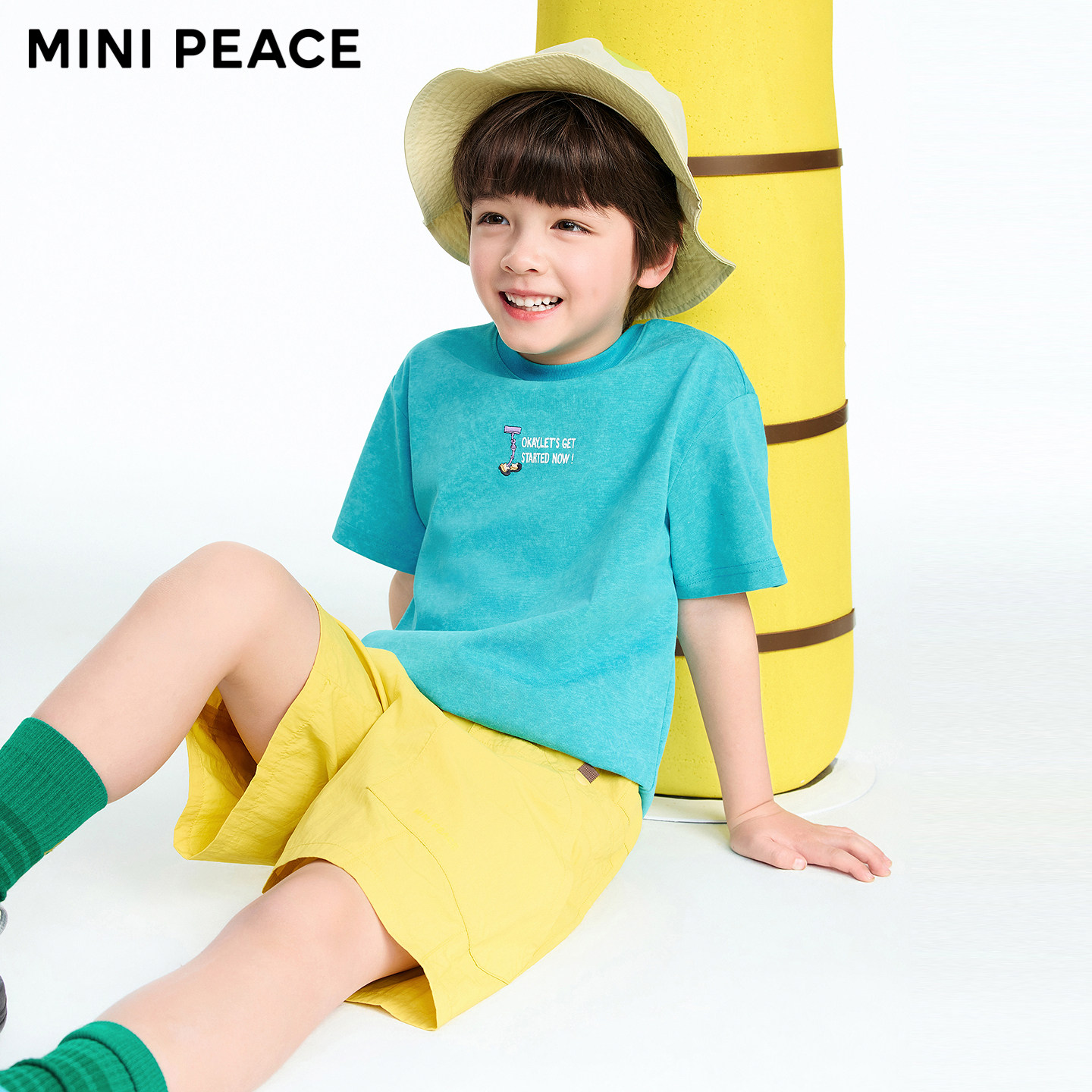 MINIPEACE太平鸟童装男童短袖T恤蜡染简潮户外儿童夏装速干防晒新