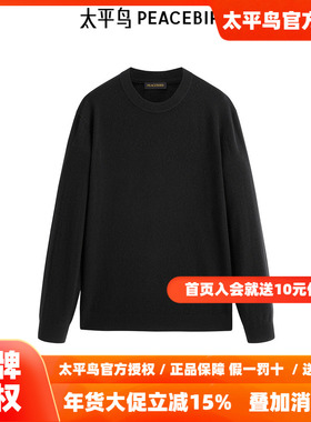 【商场同款】太平鸟男装毛衣冬季新款山羊绒修身针织衫 B1EBE4B16
