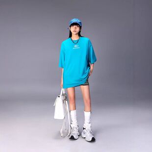 拓谷潮牌大版短袖T恤女纯棉2026年夏季新款宽松中长款遮屁股上衣