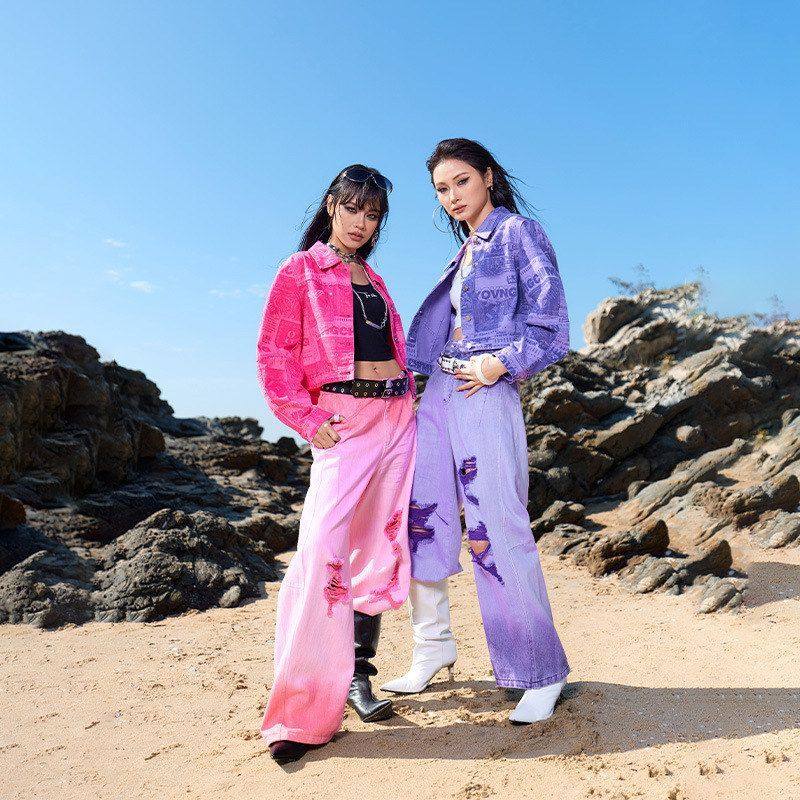 拓谷潮牌多巴胺牛仔外套女短款2026春季新款高腰潮酷时尚减龄上衣,女装/女士精品,短外套,淘宝优惠券,粉丝福利购,淘宝优惠卷