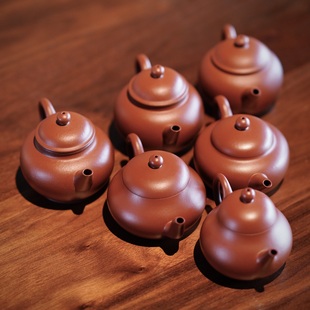 不秋草堂|紫砂壶一人饮 朱泥小品 乌龙单枞岩茶摹古水平梨形高梨