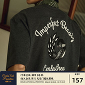 休闲T恤日系街头CITYBOY T恤男宽松美式 CENLES 孔雀复古口袋短袖