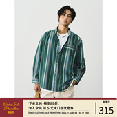 AW25 复古条纹水洗长袖 衬衫 CENLES 男宽松做旧感休闲衬衣秋季