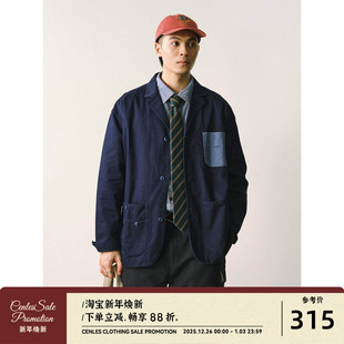 夹克男纯棉宽松日系复古工装 CENLES 休闲西装 美式 外套做旧春 SS25