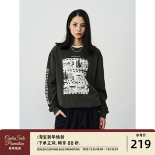 T恤男宽松美式 CENLES 复古图案长袖 胶卷时刻 休闲印花TEE AW25