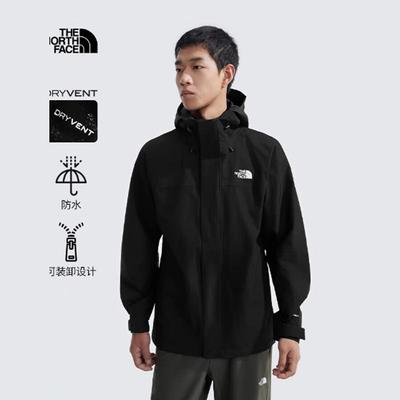 北面冲锋衣抓绒内胆防水户外男