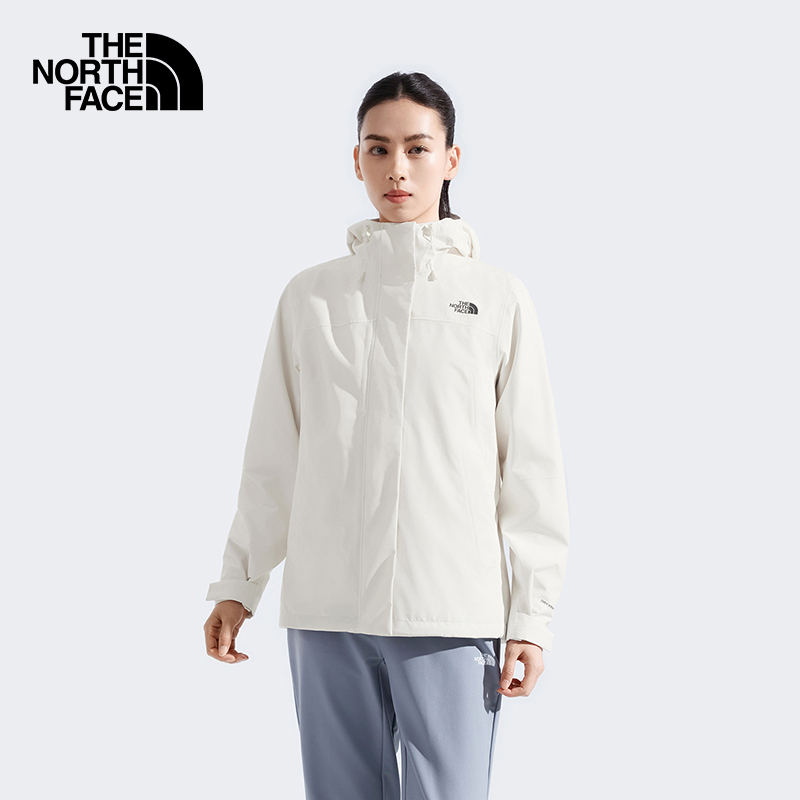 北面冲锋衣女户外防水抓绒内胆