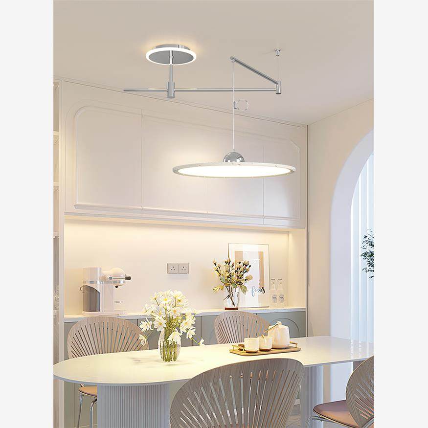 飞碟摇臂餐厅吊灯简约现代餐桌饭厅吧台高级感法式奶油风中山灯具,家装灯饰光源,餐厅吊灯,淘宝优惠券,粉丝福利购,淘宝优惠卷