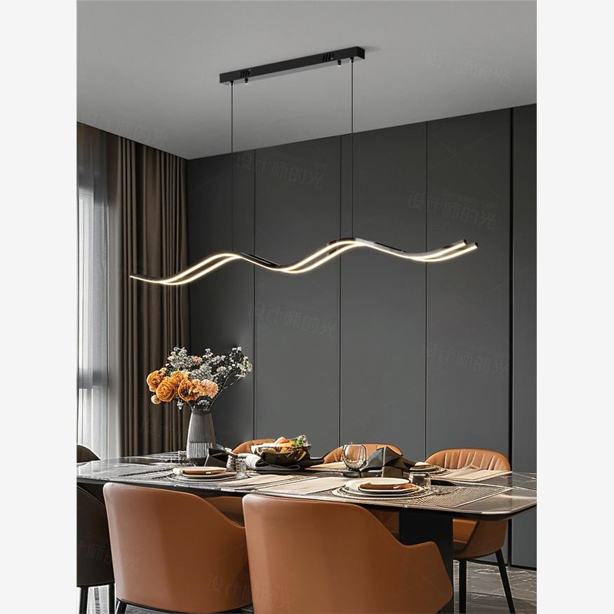 餐厅吊灯现代简约家用茶室饭厅餐桌吧台吊灯设计师长条办公室吊灯