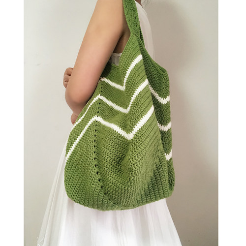 手工编织菜篮子包diy送视频