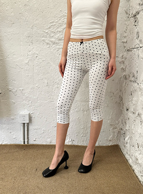 VACANCES 25夏季新款弹力波点七分裤小众高级感法式假日感 瑜伽
