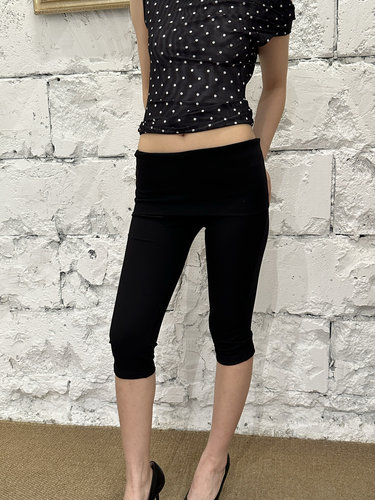 VACANCES 25夏季新款弹力紧身休闲翻腰七分裤 美式复古显瘦显腿直