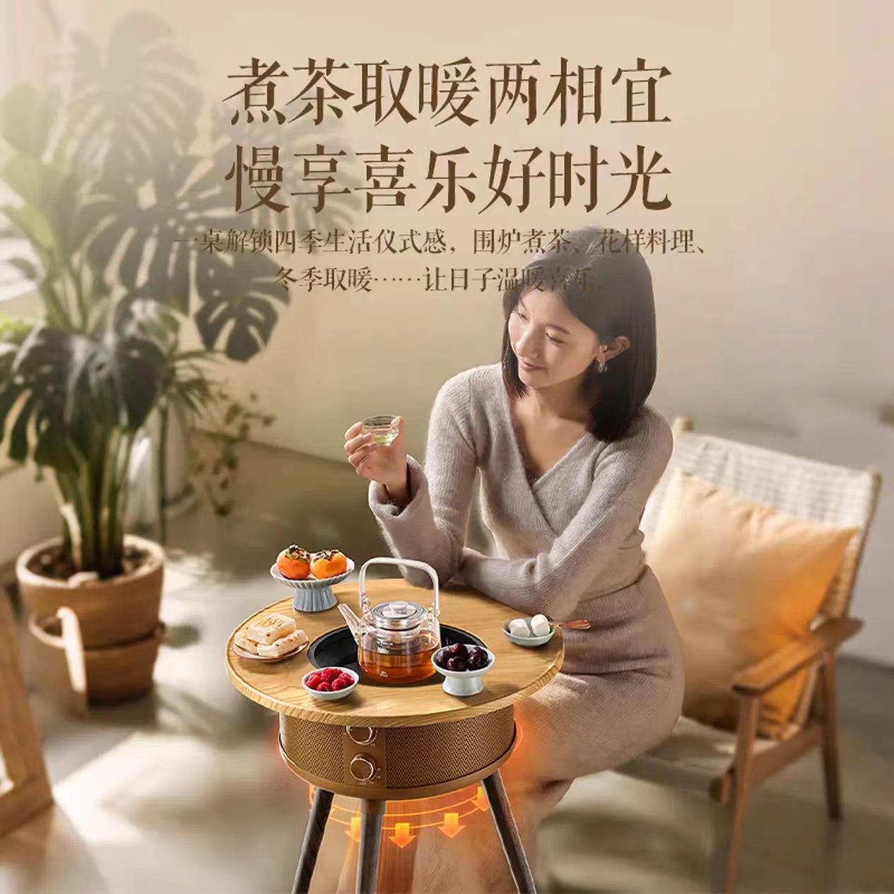 艾美特围炉煮茶AIR13PRO 小太阳远红外加热电暖气片家用电陶炉