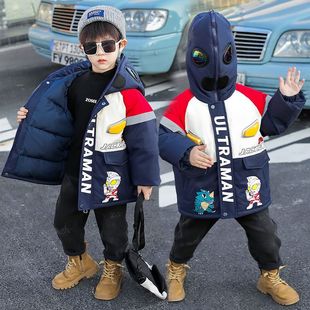 加厚保暖棉服 儿童外套男宝冬季 奥特曼衣服男童冬装 羽绒服2025新款