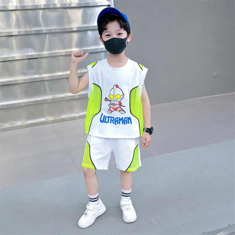 奥特曼衣服男童夏装背心套装2025新款夏季宝宝运动儿童速干篮球服