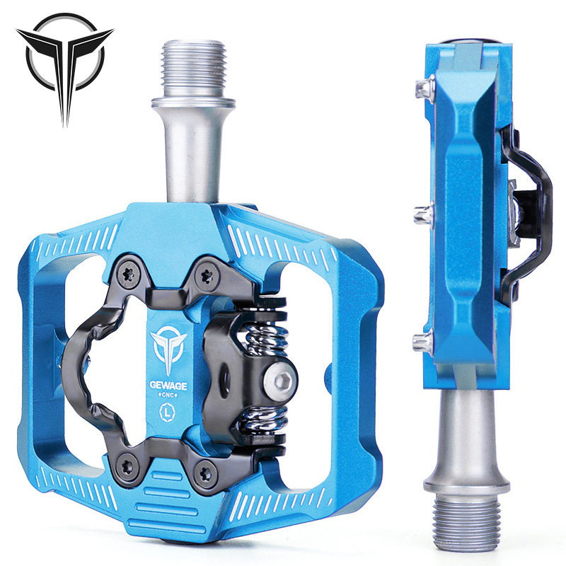 GEWAGE山地自行车脚踏板锁踏转平踏 铝合金三培林轴承骑行脚蹬