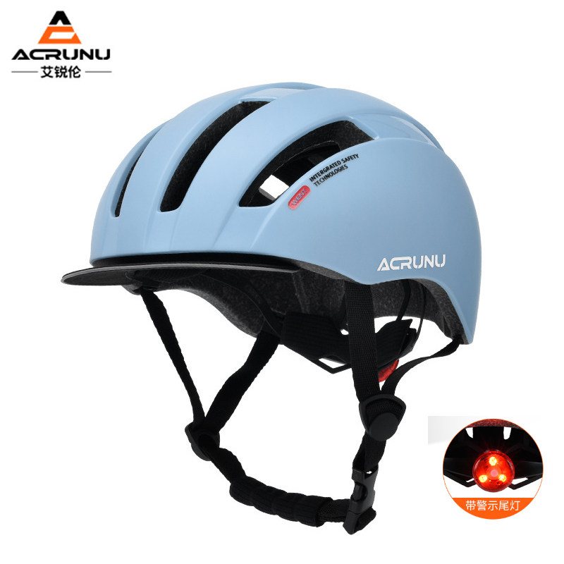 艾锐伦骑行头盔带尾灯充电发光自行车山地公路车安全帽电单车装备