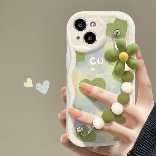 绿色小清新爱心手机壳适用苹果