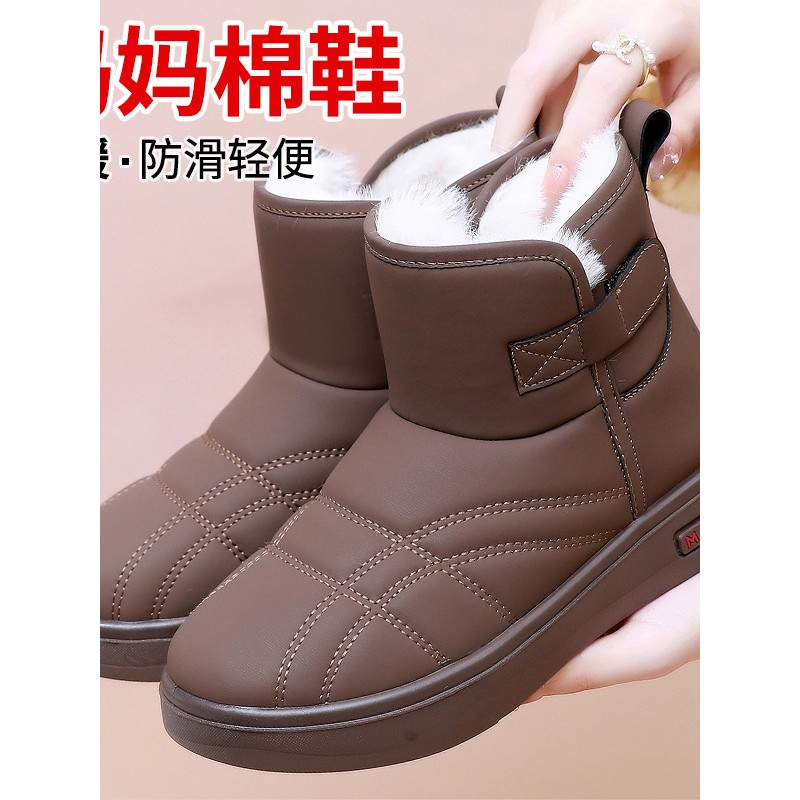 老北京布鞋25新款冬季女加绒保暖高帮棉鞋女士棉靴软底时尚雪地靴