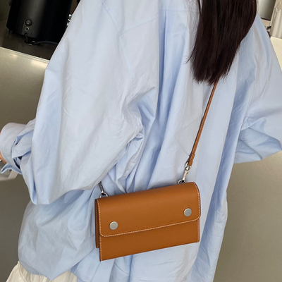 丝芙伦真皮单肩斜挎小方包手机包