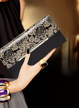 时尚气质亮皮长款钱包女百搭2025新款里外真皮多卡位大钞夹放手机