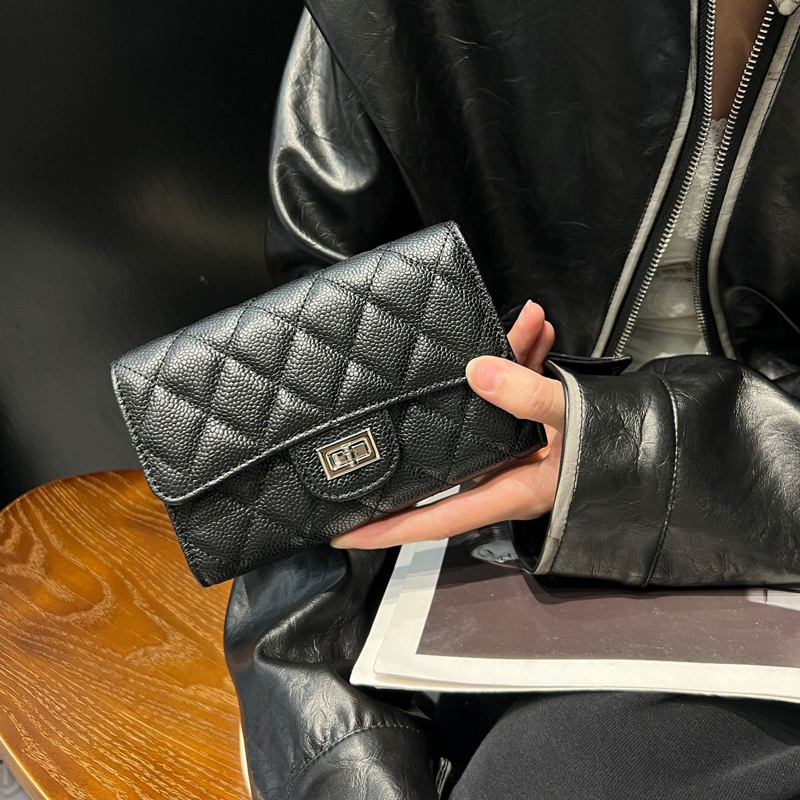 丝芙伦真皮中短款折叠钱包大钞夹