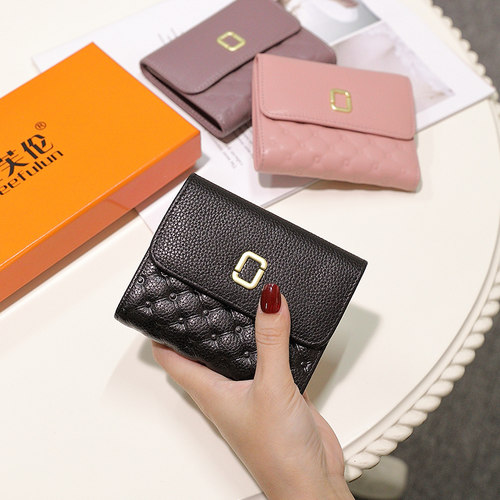 款韩版软牛皮折叠薄款皮夹