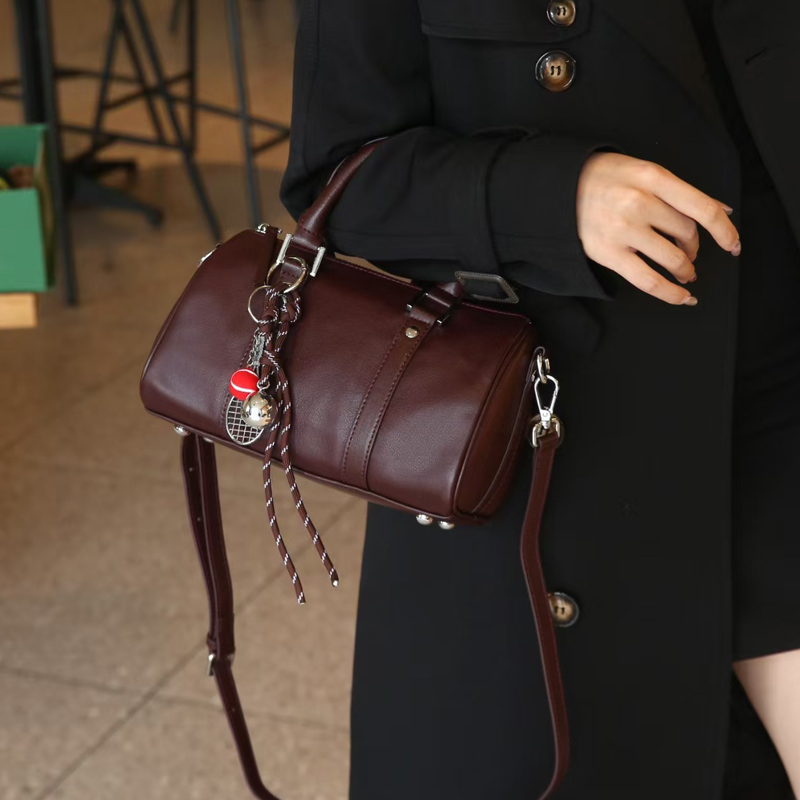 丝芙伦纯牛皮大容量波士顿枕头包