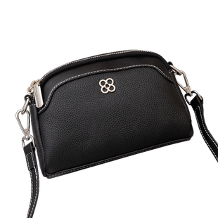 2026春夏新款双拉链真皮斜挎小包包简约百搭单肩包手机零钱包女包