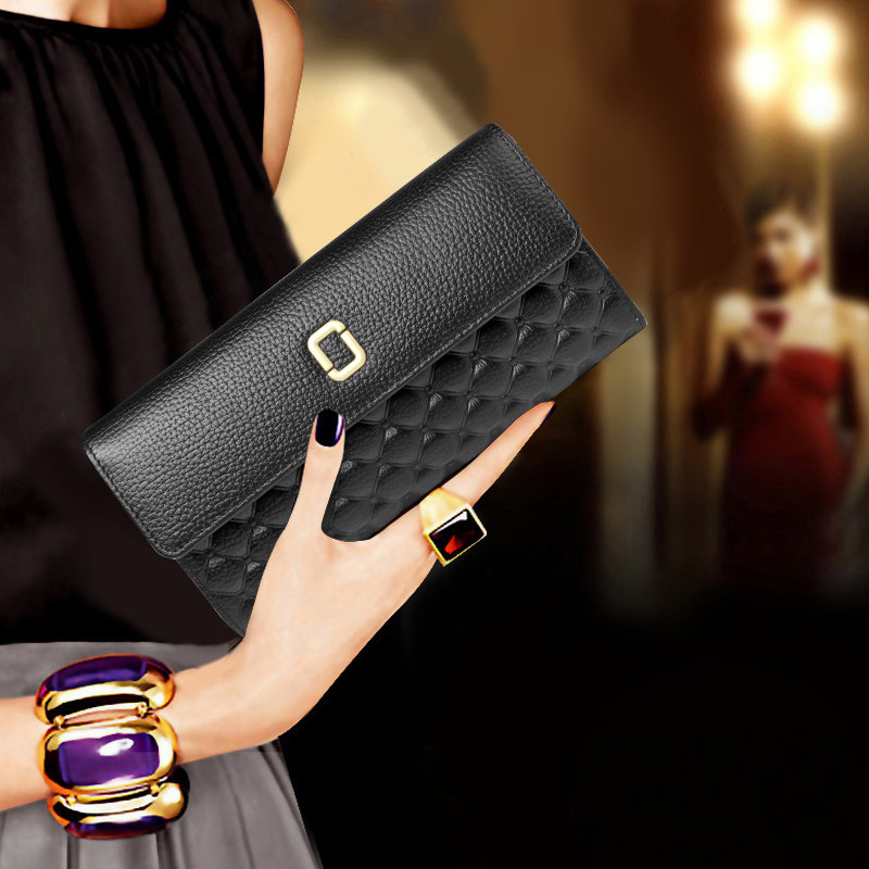 2025新款韩版真皮钱包女长款简约可放手机手包软牛皮钱夹气质皮夹