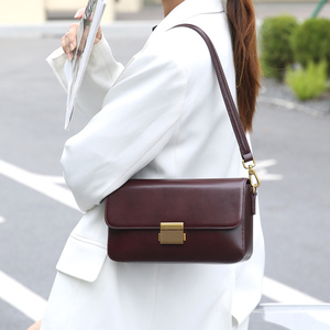 高级感纯牛皮商务休闲腋下单肩包女气质2024春季新款真皮斜挎小包
