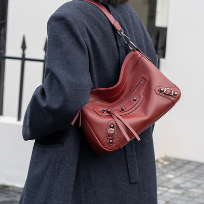 丝芙伦纯牛皮腋下单肩斜挎包女包