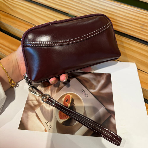 丝芙伦植鞣牛皮手拎包买菜零钱包