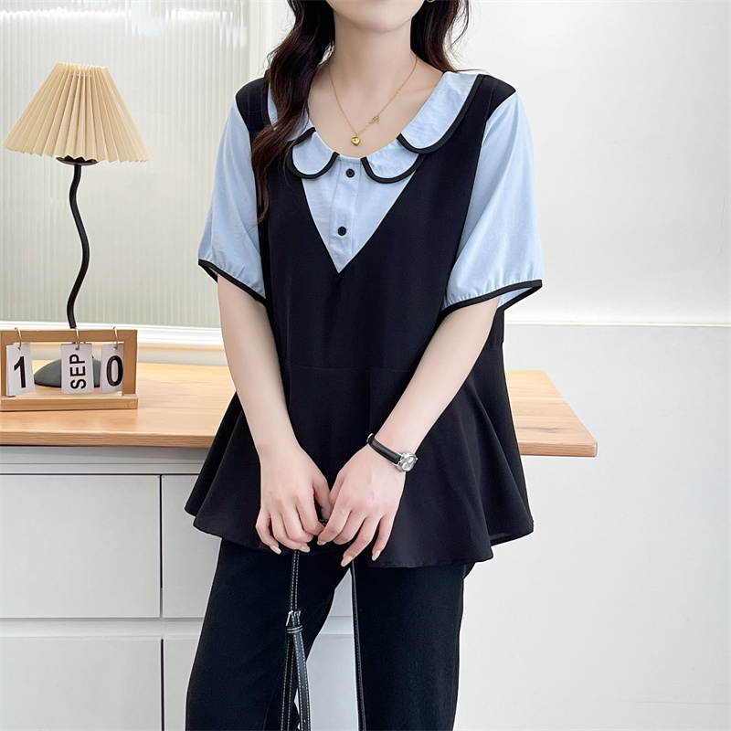 大码女装夏季新款宽松显瘦衬衫女
