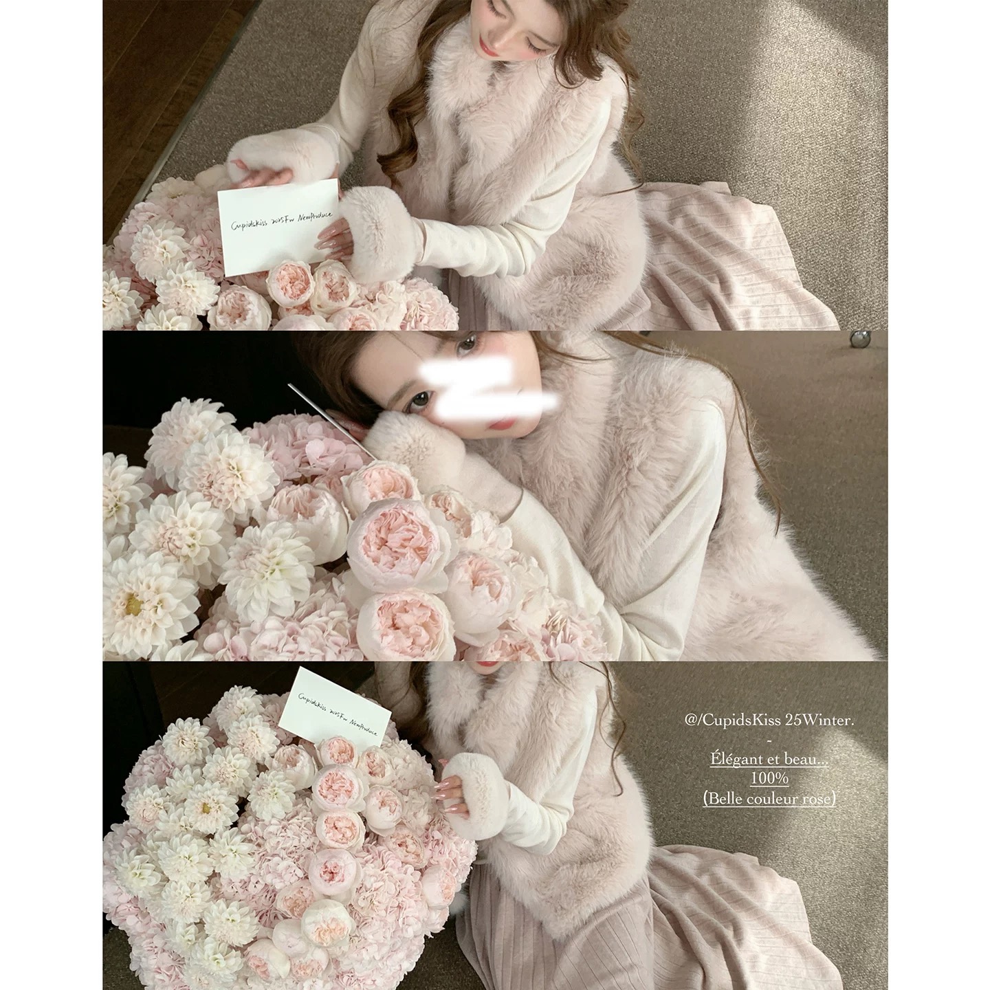 csk丘比特“霜柚Yuzu” 高阶定染100山羊绒马甲皮草软糯保暖马夹