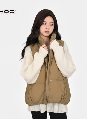 NHOO恩逅 小众设计款简约百搭韩系羽绒马甲90白鸭绒